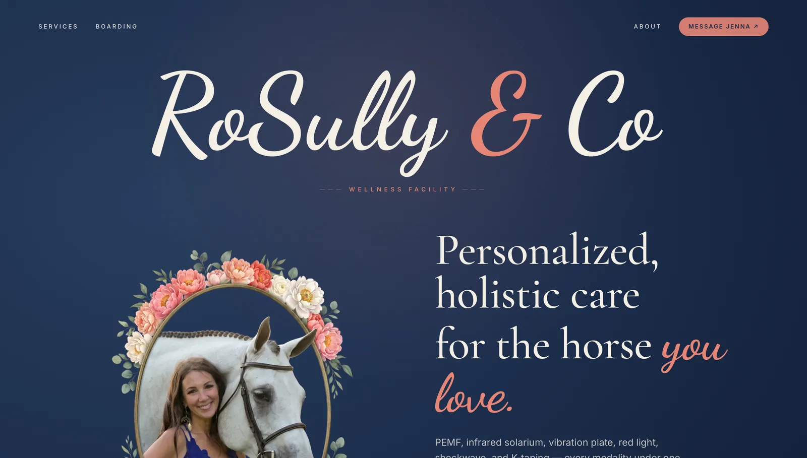 The RoSully & Co Wellness homepage, designed and built by Sun & Stone.